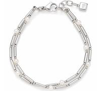 Leonardo Armband Mirella 023337 – doppelreihig, Edelstahl silber & Süßwasserperlen, 18,5–20,5 cm