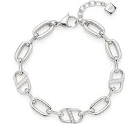 JEWELS BY LEONARDO Armband Narea, Arm-Schmuck aus silberfarbenem Edelstahl, Schiffsanker-Kettenglieder mit eingesetzten zirkonia Steinchen, 19-22 cm Länge, Schmuck Damen, 024277
