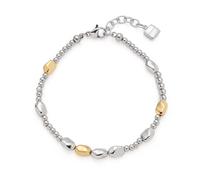 Leonardo Armband Veja 025358 – bicolor Edelstahl, Nuggets in Gold und Silber, 18,5–21 cm
