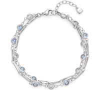 JEWELS BY LEONARDO Armband Vicky • Arm-Kette aus silberfarbenem Edelstahl • Kombination aus facettierten Glassteinen in zartem Blau und Weiß • 19-22 cm Länge • Schmuck Geschenk für Frauen • 024939