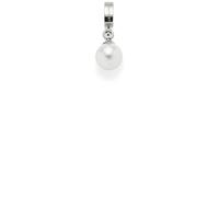 Charm-Einhänger LEONARDO "Darlin's", bunt (silberfarben, weiß), Charms, Damen, Edelstahl, Perlen, mit Perle (imitiert) (88057421-0) silberfarben, weiß