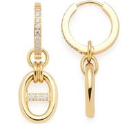 JEWELS BY LEONARDO Creole Herma, 1 Paar Klapp-Kreole mit Anhänger aus goldfarbenem Edelstahl, Schiffsanker-Kettenglieder mit eingesetzten zirkonia Steinchen, Schmuck Damen Geschenk, 024298