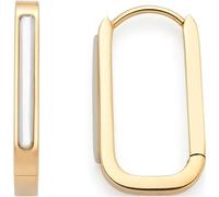 JEWELS BY LEONARDO Creole Welda • 1 Paar Klapp-Creolen aus goldfarbenem Edelstahl • rechteckig eingefasste Perlmutteinlage • 024710