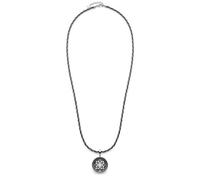 JEWELS BY LEONARDO Damen Halskette Attivo Edelstahl/silberfarben Glas grau Hämatit 85 cm Karabinerverschluss Darlin's Clip Ornament Kugellager Anhänger 016435