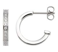 Jewels by Leonardo Damen-Kreole Beauty's Glitz S, Edelstahl mit Glitzersteinen, Größe (B/H/T): 2/15/18mm, 016775