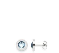 JEWELS BY LEONARDO Damen Ohrstecker hellblau Matrix Edelstahl/silberfarben Glas Schliff Facette 015785