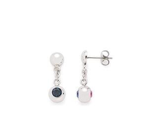 JEWELS BY LEONARDO Damen Ohrstecker Pallottola Edelstahl/silberfarben Glas pink blau 016392