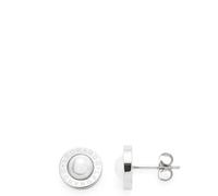 Jewels by Leonardo Damen-Ohrstecker silber mit weißer Perle I Ohrring klein aus Edelstahl mit Gravur