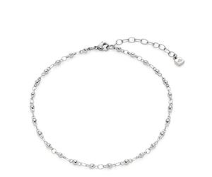 JEWELS BY LEONARDO Fußkette Ciao Cilla • Fuss-Kettchen aus silberfarbenem Edelstahl • minimalistisches Design mit eingesetzen Perlen • 24-29 cm Länge • Geschenk für Damen • 021236