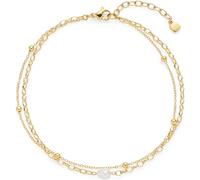 JEWELS BY LEONARDO Fußkette Ciao Cleo • Fuss-Kettchen aus goldfarbenem Edelstahl • zwei feine Kettenstränge und einer schlichten Süßwasserperle • 24-28 cm Länge • Geschenk für Damen • 024988