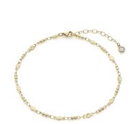 JEWELS BY LEONARDO Fußkette Ciao Janni • Fuss-Kettchen aus goldfarbenem Edelstahl • eingesetzte runde Plätchen mit Sonnenmotiv • 24-29 cm Länge • Geschenk für Damen • 021235
