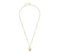 JEWELS BY LEONARDO Giro Halskette aus Edelstahl 1 Stück, lange goldfarbene Station-Kette mit Edelstahlperlen und Clip&Mix Kugel-Anhänger, Damenschmuck, 022161