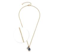 JEWELS BY LEONARDO Halskette Aline • feine Weitanker-Kette aus goldfarbenem Edelstahl • dunkelblauer, fropfenförmiger Achat-Anhänger • 45-50 cm Länge • Schmuck Geschenk für Frauen • 025359