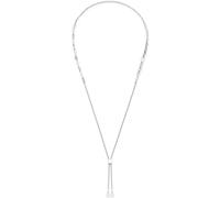 Leonardo Jewels Halskette Almina, Y-Kette aus Edelstahl, silber mit weißen Imitationsperlen, 90 cm Länge, Venezianer-Kette, Spiegel-Ankerkette, Damen Schmuck, 023536