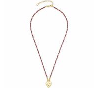 Leonardo 023228 Damen-Kette Anka Edelstahl Goldfarben mit Granat