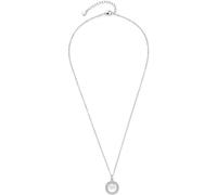 JEWELS BY LEONARDO Halskette Anouka • feine Anker-Kette aus silberfarbenem Edelstahl • Anhänger aus Zirkonia-Steinchen und weißer Imitations-Perle • 45-50 cm Länge • Schmuck Geschenk • 023532