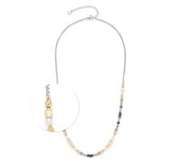 JEWELS BY LEONARDO Halskette Babsi, kurze Kette aus silberfarbenem Edelstahl, unterschiedliche Perlen in gedeckten Farben, facettierte Würfel, 45-50 cm Länge, Schmuck Geschenk, 024313