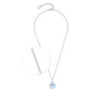 JEWELS BY LEONARDO Halskette Bea, kurze Kette aus silberfarbenem Edelstahl, Glasstein mit unterlegtem Perlmutt in grau-blau, 45-50 cm Länge, Schmuck Geschenk, 024357