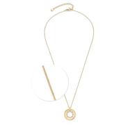 JEWELS BY LEONARDO Halskette Bobby • kurze Anker-Kette aus goldfarbenem Edelstahl • beweglicher Doppelring Anhänge • facettierte Glassteine • 45-50 cm Länge • Schmuck Geschenk für Frauen • 024801