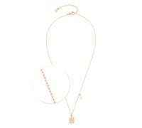 JEWELS BY LEONARDO Halskette Ciao Amarila, kurze Kette aus goldfarbenem Edelstahl, Medaillon-Anhänger mit Zirkonia Steinchen und zusäzlichem Perlen-Anhänger, 42-47 cm Länge, Schmuck Geschenk, 024451