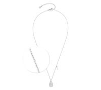 JEWELS BY LEONARDO Halskette Ciao Amarila, kurze Kette aus silberfarbenem Edelstahl, Medaillon-Anhänger mit Zirkonia Steinchen und zusäzlichem Perlen-Anhänger, 42-47 cm Länge, 024450
