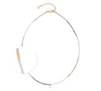 JEWELS BY LEONARDO Halskette Ciao Babelli, kurze Kette aus goldfarbenem Edelstahl, pastellfarbene Natursteinchen und kleine Goldtropfen, 42-47 cm Länge, Schmuck Geschenk, 024470