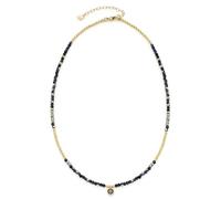 JEWELS BY LEONARDO Halskette Ciao Lola • Kette aus goldfarbenem Edelstahl • schwarze Glaskristalle mit funkelndem Facettenschliff • 40-45 cm Länge • besonderes Schmuck Geschenk für Frauen • 018781