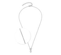 JEWELS BY LEONARDO Halskette Ciao Noemi • Hals-Schmuck aus silberfarbenem Edelstahl • Herzänhänger mit Zirkoniasteinen am Knebelverschluss • 42-47 cm Länge • Schmuck Geschenk für Frauen • 025736