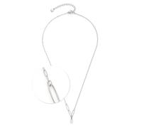 JEWELS BY LEONARDO Halskette Ciao Peggy • kurze Spiegelanker-Kette aus silberfarbenem Edelstahl • Perlenanhänger • Mix aus verschiedenen Kettenarten • 42-47 cm Länge • Geschenk für Frauen • 024977