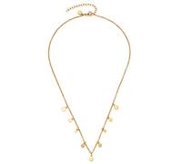 JEWELS BY LEONARDO Halskette Ciao Rica • Kette aus goldfarbenem Edelstahl • zartes Erbs-Kettchen mit verschieden großen Plättchen-Anhängern • 40-45 cm Länge • Schmuck Geschenk für Frauen • 018784