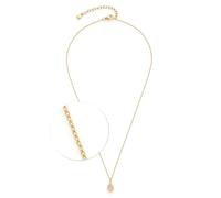 JEWELS BY LEONARDO Halskette Ciao Rosy • kurze Spiegelanker-Kette aus goldfarbenem Edelstahl • tropfenförmiger Anhänger in zartem rose • 42-47 cm Länge • Schmuck Geschenk für Frauen • 024971
