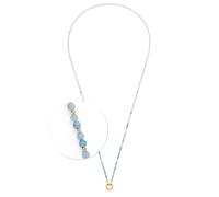 JEWELS BY LEONARDO Halskette Clip & Mix Bisca • lange Kette aus goldfarbenem Edelstahl • facettierte Naturstein-Perlen und Goldkügelchen • 80-81,3 cm Länge • Schmuck Geschenk für Frauen • 024916