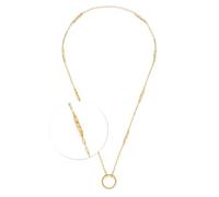 JEWELS BY LEONARDO Halskette Clip & Mix Caronna • lange Paperclip-Kette aus goldfarbenem Edelstahl • aufgereihte Perlmut- und Edelstahlelemente • 70-72,4 cm Länge • Geschenk für Frauen • 024917