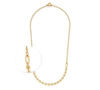 JEWELS BY LEONARDO Halskette Clip & Mix Dotty • mittellange Kugel-Kette aus goldfarbenem Edelstahl • Mix aus feinen und kräftigeren Kugeln • 60-61,3 cm Länge • Schmuck Geschenk für Frauen • 024923