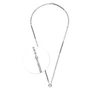 JEWELS BY LEONARDO Halskette Clip & Mix Manon • Hals-Schmuck aus silberfarbenem Edelstahl • grau-blaue Glas- und dunkelblaue Catseye-Perlen • 80-81,3 cm Länge • Schmuck Geschenk für Frauen • 025565