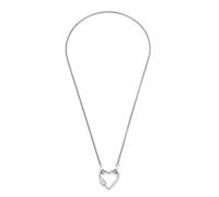 Charm-Kette LEONARDO "Minou Clip&Mix, 021804" Halsketten Gr. Edelstahl, Länge: 45 cm, silberfarben (edelstahlfarben, kristallweiß, kristallweiß) Damen Charms Armbänder Ketten mit Zirkonia (synth.) (13220025-0)