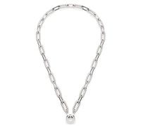 JEWELS BY LEONARDO Halskette Clip & Mix Moni • Kette aus silberfarbenem Edelstahl • massives Gliederarmband • Statement-Kette mit Kordelstruktur • 43 cm Länge • Geschenk Damen Schmuck • 023067