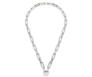 JEWELS BY LEONARDO Halskette Clip & Mix Moni • Kette aus silberfarbenem Edelstahl • massives Gliederarmband • Statement-Kette mit Kordelstruktur • 43 cm Länge • Geschenk Damen Schmuck • 023067