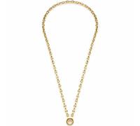 Charm-Kette LEONARDO "Halskette Romea Clip&Mix, 023272, 023273" Halsketten Gr. 50, Edelstahl, Länge: 50 cm Breite: 6 mm, gelb (gelbgoldfarben) Damen Charms Armbänder Ketten (21547511-50)