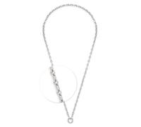 JEWELS BY LEONARDO Halskette Clip & Mix Yvette • Hals-Schmuck aus silberfarbenem Edelstahl • ovale und runde Kettenglieder im Wechsel • 60-61,3 cm Länge • Schmuck Geschenk für Frauen • 026321