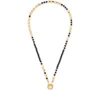 JEWELS BY LEONARDO Halskette Dorina, kurze Kette aus goldfarbenem Edelstahl, nuggetförmige Goldperlen und schwarze Glasperlen, 42-43,3 cm Länge, Schmuck Geschenk, 024429