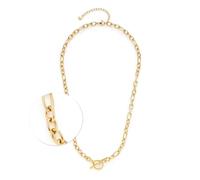 JEWELS BY LEONARDO Halskette Elisabeth • kurze Anker-Kette aus goldfarbenem Edelstahl • unterschiedlich geformte Ketten-Glieder • 45-50 cm Länge • Schmuck Geschenk für Frauen • 025152