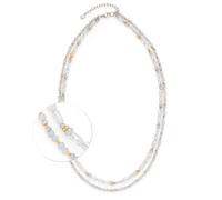 JEWELS BY LEONARDO Halskette Marit • Hals-Schmuck aus bicolorfarbenem Edelstahl • unterschiedlich aufgereihte Perlen in grau-blau Tönen • 45-50 cm Länge • Schmuck Geschenk für Frauen • 025962