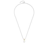 JEWELS BY LEONARDO Halskette Perlina • Rundanker-Kette aus silberfarbenem Edelstahl • Anhänger aus facettierter Catsey Perle und Rondel mit Zirkoniasteinchen • 70-75 cm Länge • Schmuck • 022629