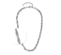 JEWELS BY LEONARDO Halskette Sina • Hals-Schmuck aus silberfarbenem Edelstahl • ineinander verschlungene, dichte Kettenglieder • 45-50 cm Länge • Schmuck Geschenk für Frauen • 025377