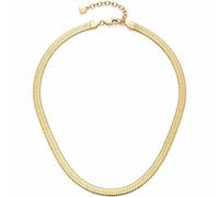 JEWELS BY LEONARDO Halskette Snake • Flügel-Kette aus goldfarbenem Edelstahl • flach anliegende schlichte und elegante Kette • 42-47 cm Länge • Schmuck Geschenk für Frauen • 023170