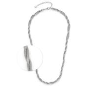 JEWELS BY LEONARDO Halskette Sue • kurze Schlangen-Kette aus silberfarbenem Edelstahl • raffinierte Kordeloptik • 45-50 cm Länge • Schmuck Geschenk für Frauen • 024834