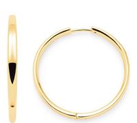 Leonardo Jewels Creole Bravo, 1 Paar Klapp-Creolen aus Edelstahl, goldfarben, 3,2 cm Durchmesser, puristischer Basic-Look, Schmuck Damen, 023574