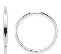 Leonardo Jewels Creole Bravo, 1 Paar Klapp-Creolen aus Edelstahl, silberfarben, 3,2 cm Durchmesser, puristischer Basic-Look Schmuck Damen, 023573