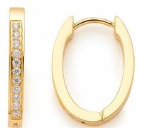 JEWELS BY LEONARDO Kreolen Beauty's Ronia 1 Paar • Klapp-Creolen aus goldfarbenem Edelstahl • eingefasste Zirkonia-Steine • kombinierbar mit Beauty's Anhängern • Schmuck Geschenk für Frauen • 023245